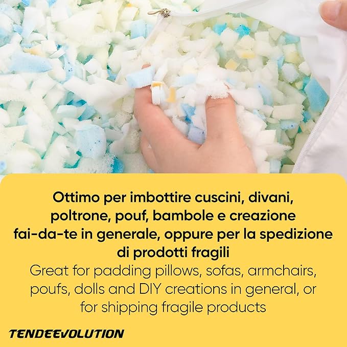 Imbottitura Trucioli Poliuretano al kg | Per Cuscini, Divani, Poltrone, Fai-da-te | Waterfoam, Ovatta, Resistente & Confortevole