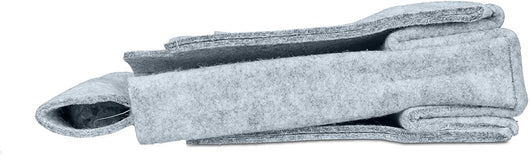 Cestino in feltro portagiornali riviste cestino portaoggetti pieghevole maniglie 2 scomparti grigio 13_0001924