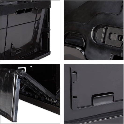 Scatola da trasporto pieghevole con coperchio 60 litri nera 13_0000497