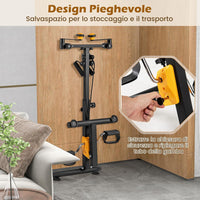 Cyclette a Pedali Pieghevole, Macchina per Fitnes con Resistenza e Altezza Regolabili e Cuscinetti Antiscivolo, Attrezzature per Riabilitazione degli Anziani