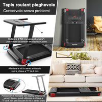 Tapis Roulant Pieghevole per Casa, con Controllo APP, 12 Programmi Preimpostati, Schermo LED e Porta Dispositivi, Velocità 0-12 km/h, Portata 90kg