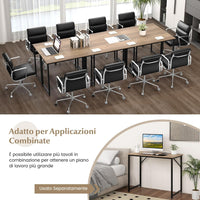 Scrivania per Computer 100 x 50 x 77 cm, Scrivania Moderna e Salvaspazio in Metallo Resistente con Piedini Regolabili, Scrivania Versatile per Casa e Ufficio (Legno)