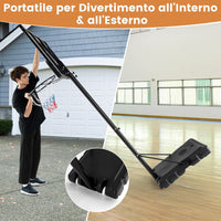 Canestro da Basket Regolabile 125-305 cm in Altezza per Bambini ed Adulti, Canestro con Piantana a Ruote, Canestro con Asta e Base Riempibile per Interno ed Esterno, Nero