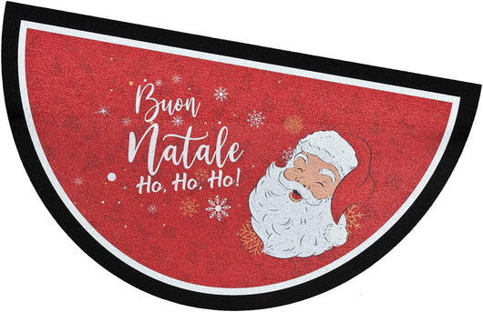 Zerbino Natalizio Gomma Sostenibile Semiluna 40x70 Cm Asciugapassi Natale Ingresso Antiscivolo Dis.A