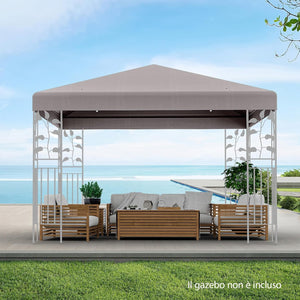 Copertura per Gazebo, Tetto Ricambio per Gazebo, Tetto del Padiglione 3x3 m (Grigio)