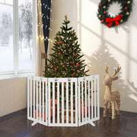 Cancelletto per Cani di Legno Pieghevole, con 3/4 Pannelli e Cuscinetti Antiscivolo, Ideale per Scale e Porta d'Ingresso,151,5 x 89,5 cm (Bianco, 3 Pannelli)