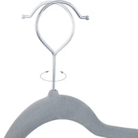 Set di 12 grucce con clip in velluto grigio 13_0000754_2