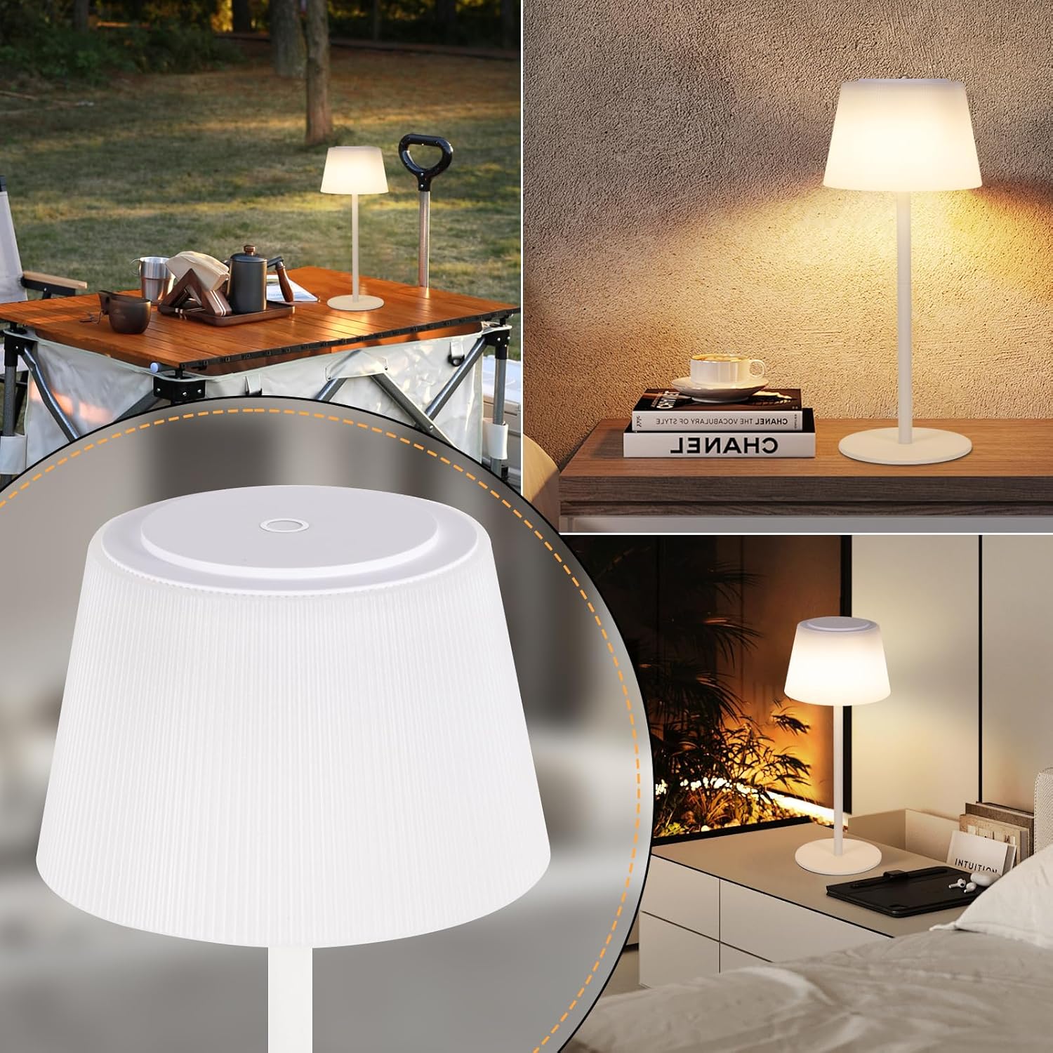 ZMH Lampada da tavolo LED moderna touch dimmerabile 3600mAh batteria per soggiorno