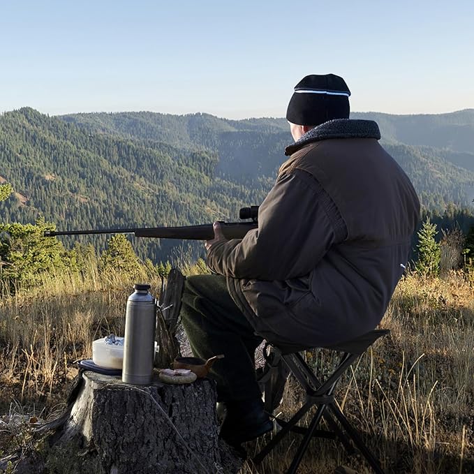 Set di 2 Sgabelli da Caccia Treppiede Pieghevoli, Sgabello da Esterno Pieghevole Leggero con Tracolla, Sgabello Treppiede Portatile per Campeggio, Caccia, Pesca, Viaggi, Carico Massimo 150 kg