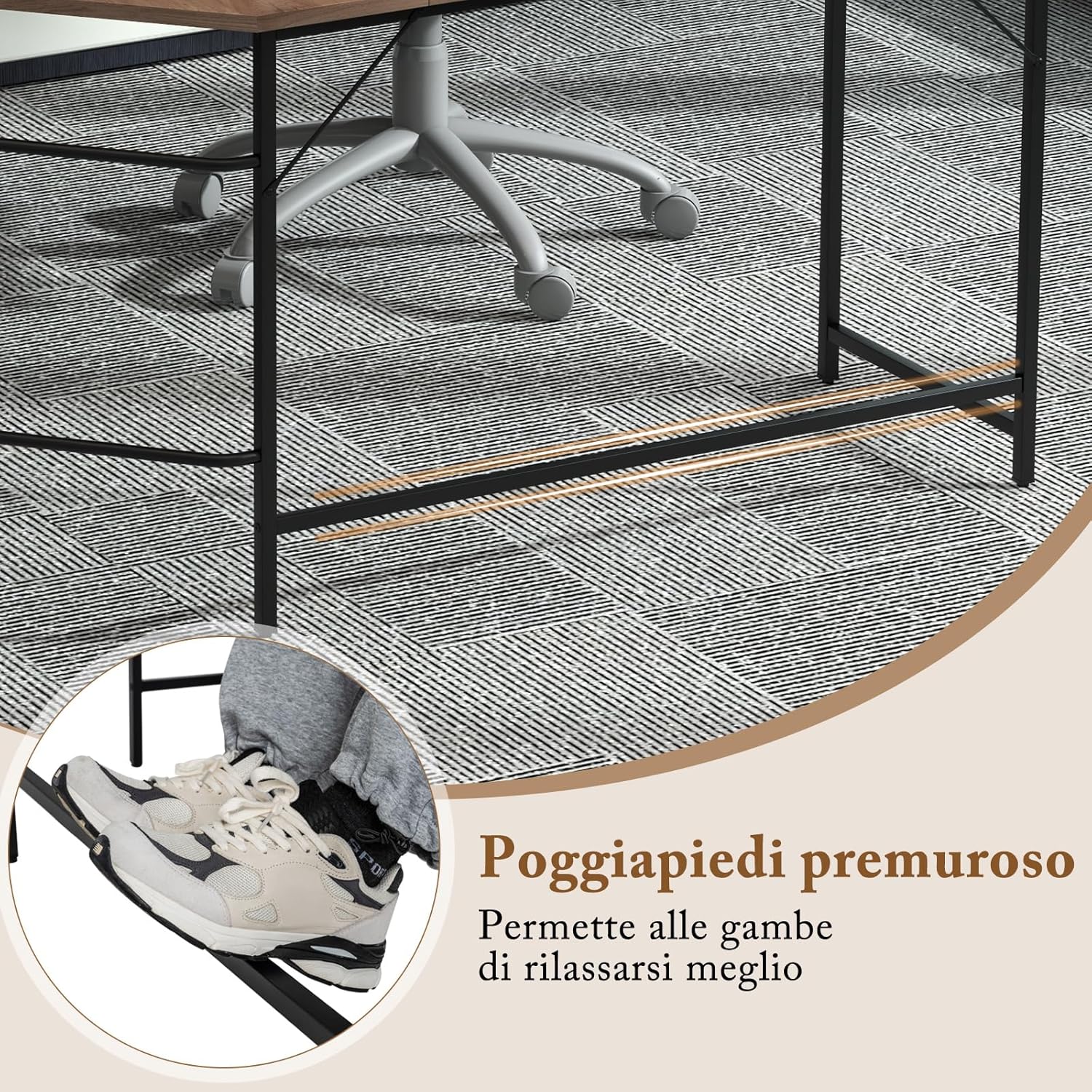 Scrivania Angolare 138 CM, Scrivania ad Angolo con 2 Prese, 2 Porte USB, Telaio in Acciaio al Carbonio e Ripiano a 2 Livelli Rimovibile, Scrivania Salvaspazio da Ufficio e Casa (Legno)