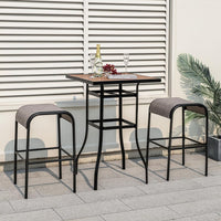 Set di 2 Sgabelli da Giardino,Sgabello da Giardino in Tessuto Texlilene, Sgabello da Bar da 76 cm, con Seduta Curva in Tessuto, Struttura in Metallo, Portata 180 kg, 47 x 47 x 76 cm