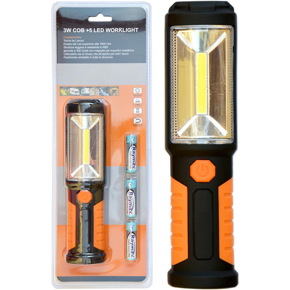 TORCIA A LED COB 3W LAMPADA 280 LUMEN AD ALTA EFFICIENZA AUTONOMIA 3h MAGNETICA PROJECT03 STAR280