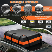 Borsa da Tetto per Auto 424L, Box Tetto Auto per Bagagli Impermeabile Pieghevole, con Tappetino Antiscivolo, per Tutti i Veicoli Con/Senza Barre Portapacchi, con Serratura