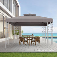Tetto di Ricambio per Gazebo da Giardino Copertura di Ricambio Gazebo 3 x 3 m (Grigio)