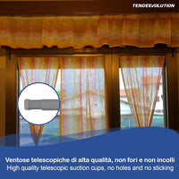 Bastoncino Tenda a Pressione Regolabile 39-60cm | Alluminio Bianco | Bacchetta a Molla Astina