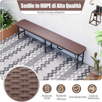 Panca da Giardino 180 cm, Panca Pieghevole da Picnic in HDPE, per Giardino Campeggio Festa, Portata 600 kg (Panca)