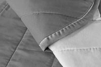 Coppia Set 2 Pezzi Copripoltrona Universale Imbottito Morbido Double Face Elegante Grigio