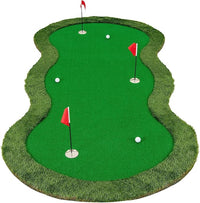 Putting Green, Tappetino da Interno per Putting con 3 Buchi e Palline da Golf, Tappetino da Golf per Casa, Ufficio, Giardino e Patio, 300 cm x 150 cm