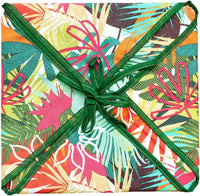 Set 6 Cuscini Sedia Cotone Con Alette Lavabili Morbidi Universali Coprisedia Moderno Palme Colorate