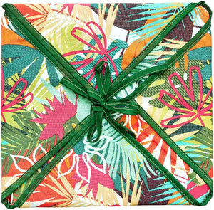 Set 6 Cuscini Sedia Cotone Con Alette Lavabili Morbidi Universali Coprisedia Moderno Palme Colorate