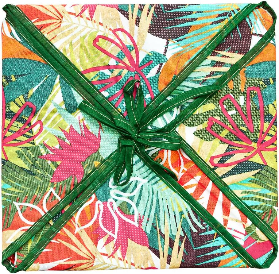 Set 6 Cuscini Sedia Cotone Con Alette Lavabili Morbidi Universali Coprisedia Moderno Palme Colorate