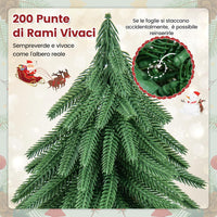 Albero di Natale da Tavolo da 40 cm, Mini Albero di Natale Artificiale con 200 Punte e Base in Legno Massello, Mini Albero di Natale da Tavolo per Casa, Ufficio e Negozio