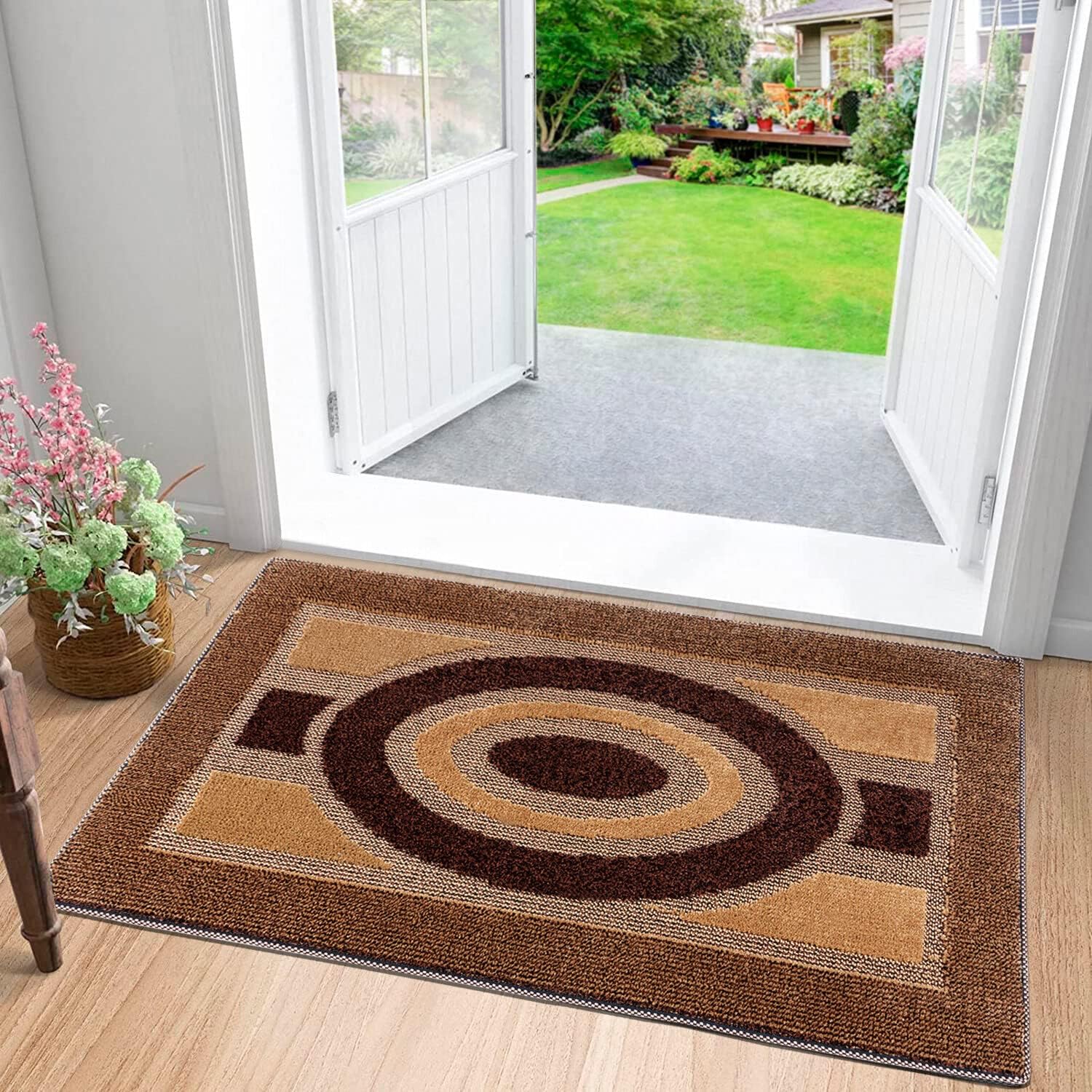 Zerbino Ingresso 50x80 cm Asciugapassi Assorbente Antiscivolo Morbido Made In Italy Marrone