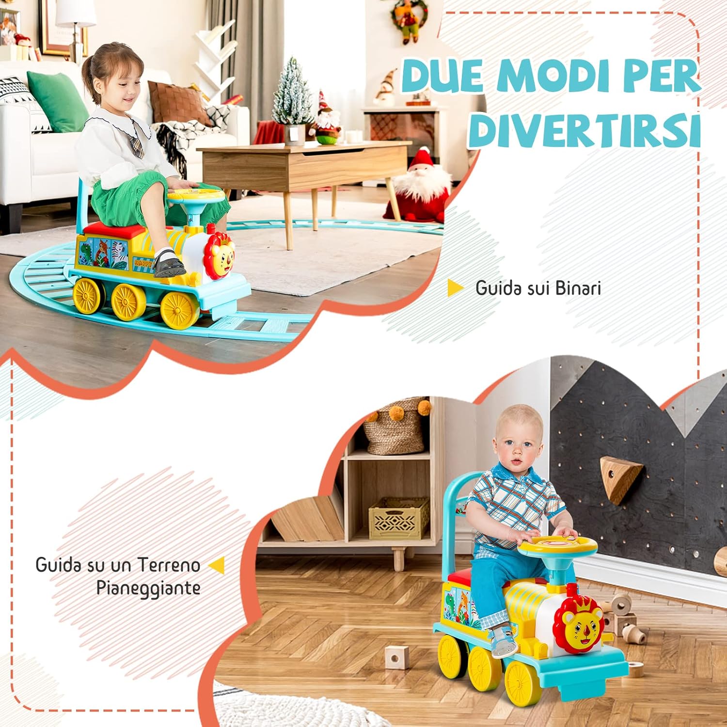 Trenino Elettrico per Bambini, Treno Giocattolo con 16 Pezzi di Binari, con Luci e Suoni, Scatola di Stoccaggio, Regalo per Bambini Anni 3+, Blu