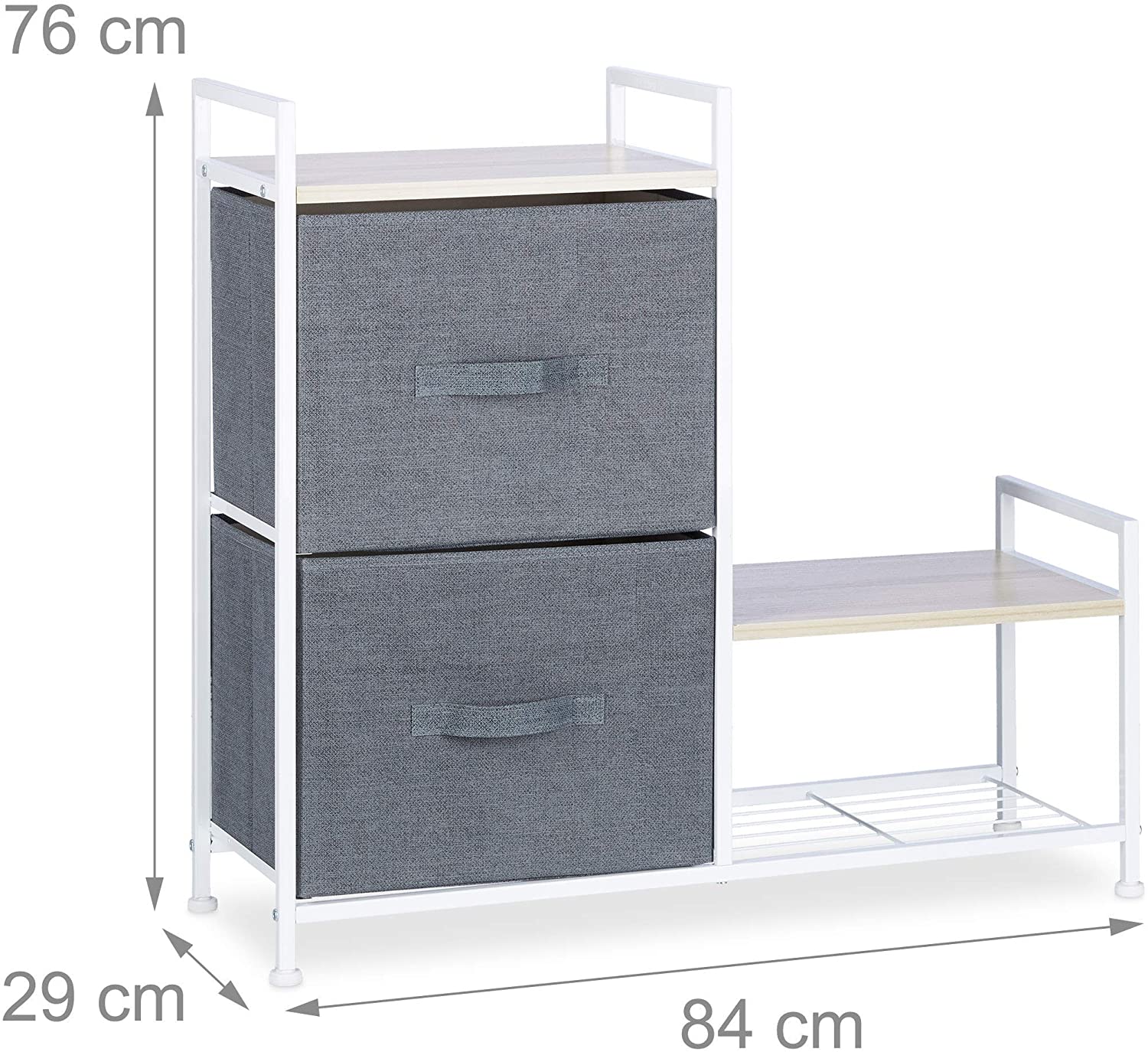 Mensola con cassetti in tessuto 76 cm grigio 13_0002581_2
