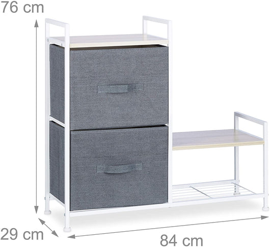 Mensola con cassetti in tessuto 76 cm grigio 13_0002581_2