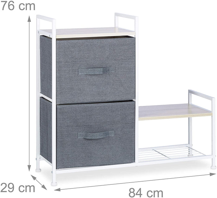 Mensola con cassetti in tessuto 76 cm grigio 13_0002581_2