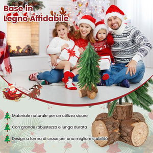 Albero di Natale da Tavolo da 40 cm, Mini Albero di Natale Artificiale con 200 Punte e Base in Legno Massello, Mini Albero di Natale da Tavolo per Casa, Ufficio e Negozio