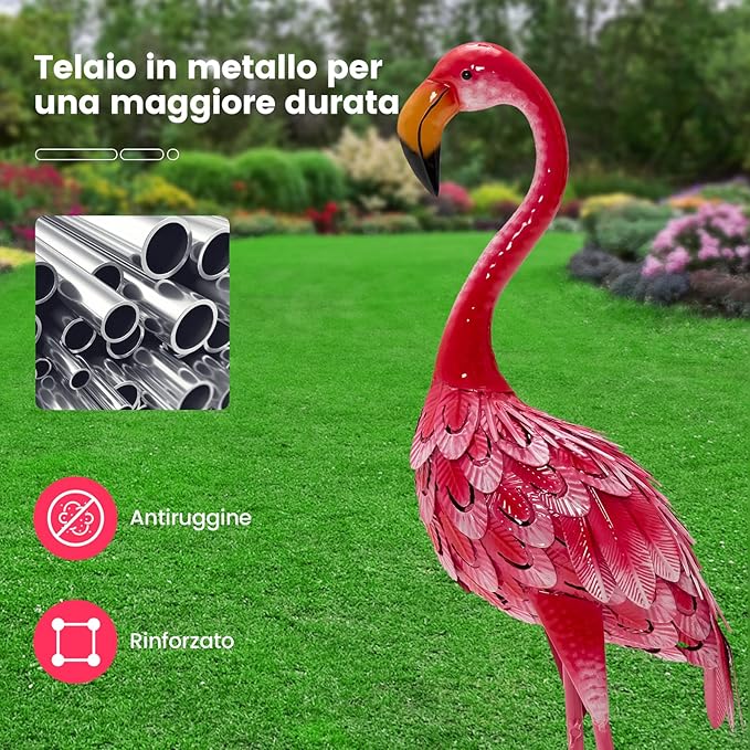 Statue da Giardino in Metallo, Set di 2 Sculture da Esterno ed Interno, Ideale per Casa, Patio, Prato e Cortile (Modello 1)