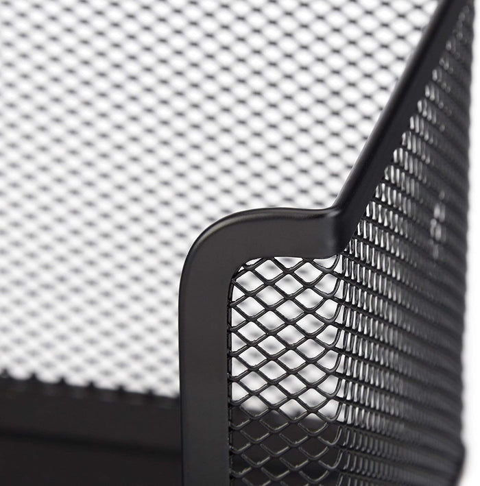 Set 6 forniture per ufficio pattumiera portapenne blocco note biglietti da visita posta portaoggetti in metallo nero 13_0002465_2