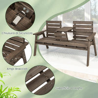 Panchina da Giardino in Legno, Panca Abete 2 o 3 Posti, 160 x 64 x 86 cm, Tavolino Convertibile in Seduta, Panca per Veranda, con Schienale, Braccioli, Portata 300 kg