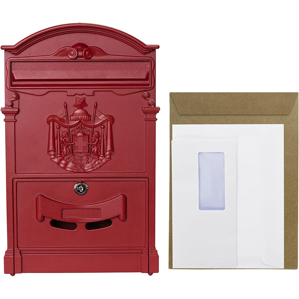 Cassetta postale per posta artistica alluminio esterno rossa 260x410x90 mm vulcania