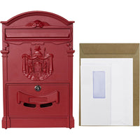 Cassetta postale per posta artistica alluminio esterno rossa 260x410x90 mm vulcania