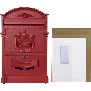 Cassetta postale per posta artistica alluminio esterno rossa 260x410x90 mm vulcania