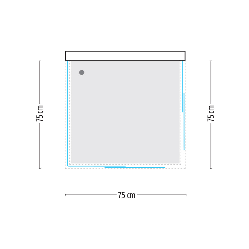 Ogomondo box cabina doccia corner 3 lati cristallo temprato trasparente 75x75x75