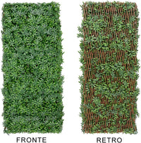 Siepe Artificiale Estensibile Foglie 3D Recinto 100x200 Cm Separè Divisore Traliccio Legno