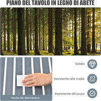 Tavolo da Campeggio Pieghevole per Esterni, Tavolo Picnic in Legno con Borsa Portatile, Tavolo da Campeggio Multifunzione per Spiaggia, Picnic, Pesca, Barbecue, 69 x 69 x 42 cm (Grigio)