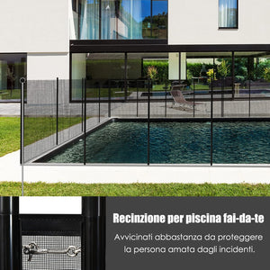 Recinzione di Protezione per Piscina, Barriera Protettiva, Cancelletto di Sicurezza per Piscina, 360 x 125 cm