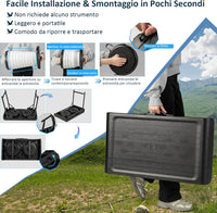 Set Tavolo da Campeggio con 2 Sgabelli LED Pieghevole, Set Tavolino Richiudibile in Valigetta Portatili, con Maniglia, Leggero, per Giardino Picnic BBQ