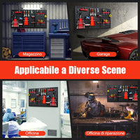 Pannello Forato Portautensili Parete per Attrezzi, Kit per Conservazione degli Attrezzi con 3 Pannelli Forati 25 Accessori, Ideale per Officina e Garage,120 x 60 x 2,5 cm