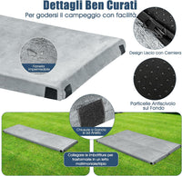 Materasso da Campeggio Impermeabile in Memory Foam, Materassino Portatile con Borsa di Trasporto, Base Antiscivolo, Componibile ed Ergonomico, 183 x 62,5 x 6,5cm