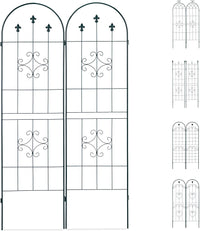 Recinzione a traliccio per piante rampicanti ad arco da giardino in ferro set da 2 verde 13_0002896_4