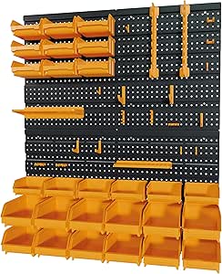 Kit 4 pannelli 323x17x385 mm + 2 supporti utensili + 2 mensole per chiavi inglesi + 38 ganci, in polipropilene