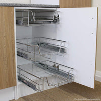 Tirare Fuori Cestini in Acciaio da Cucina Cestelli Organizzazione Credenza da 30cm