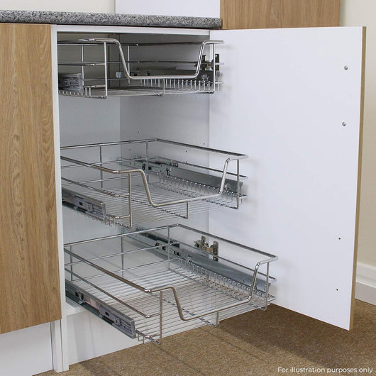 Tirare Fuori Cestini in Acciaio da Cucina Cestelli Organizzazione Credenza da 30cm