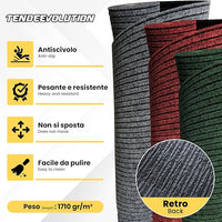 Tappeto Zerbino Rosso Antiscivolo, Altezza 1M - Vendita al Metro, Resistente, Interno/Esterno, Camper, Barche